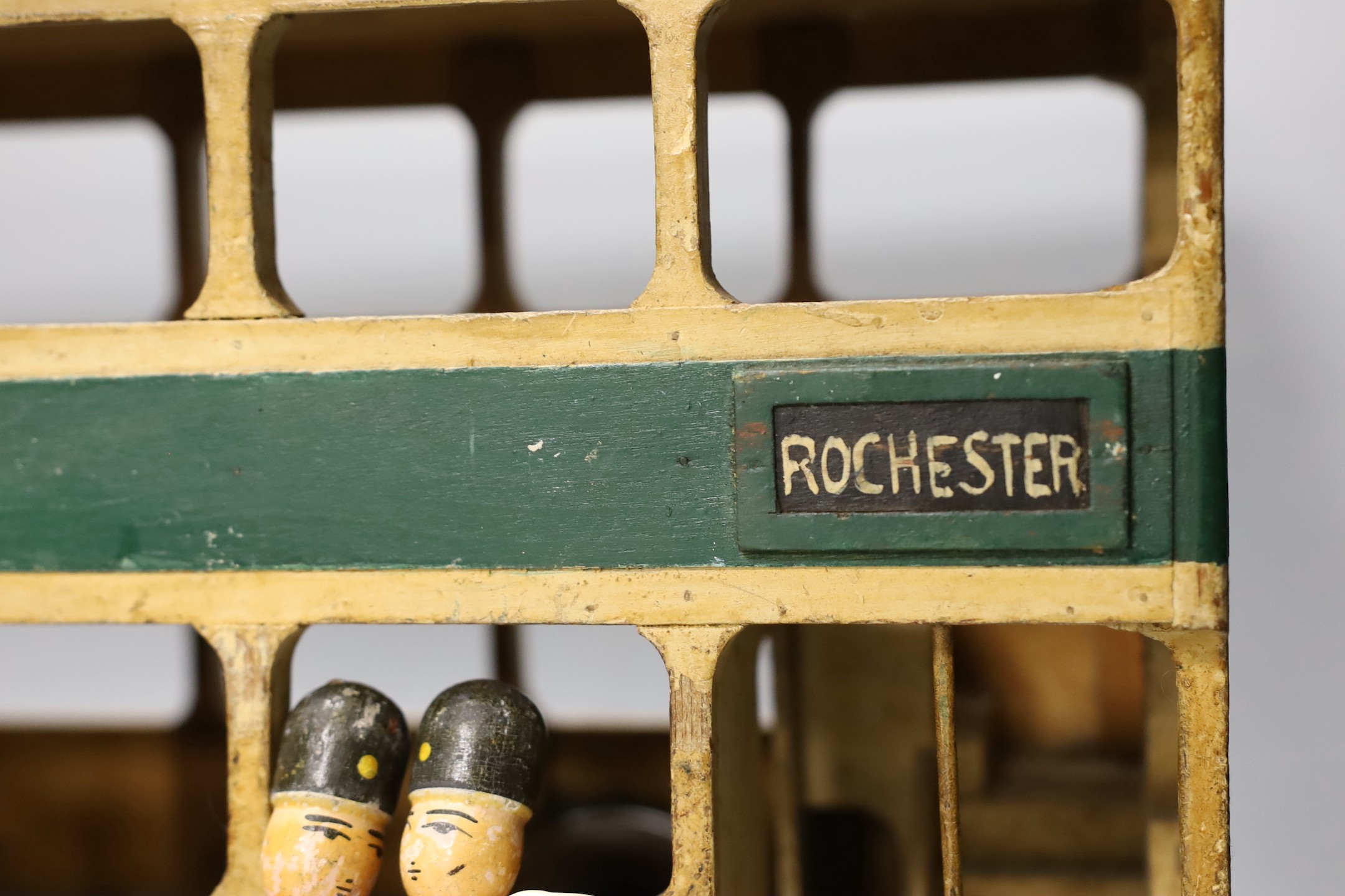 'Rochester' folk toy model double decker bus 53cm long